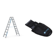 Set ZARGES R13step B - LM-Stufen-Stehleiter 2 x 8 Stufen + Werkzeugtasche