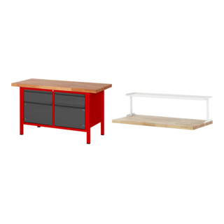Set STIER Höhenverstellbare Werkbank Premium mit 2 Schubladen und 2...
