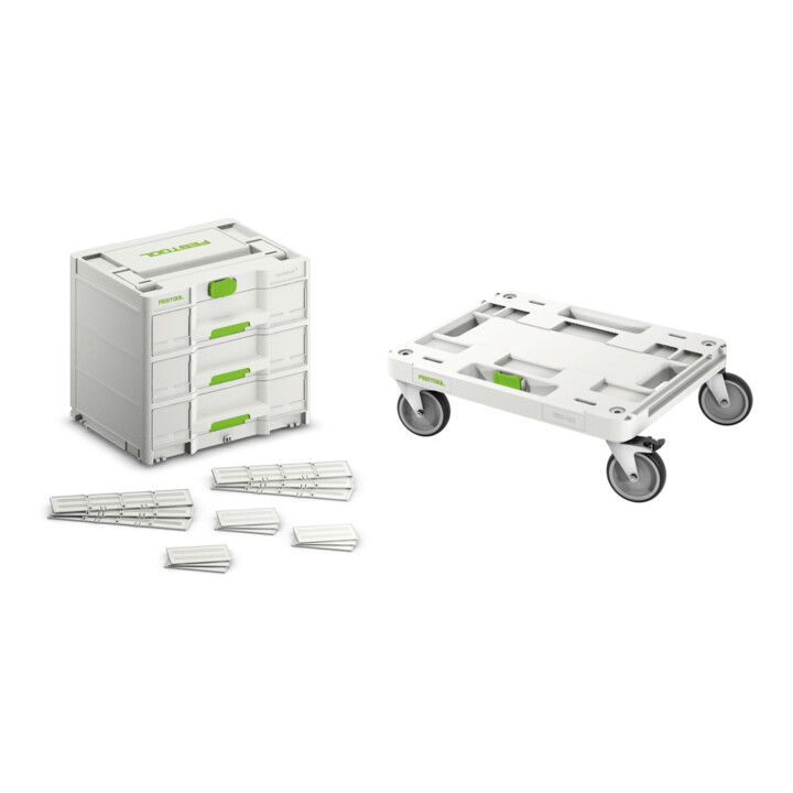 Set Festool Sortainer³ SYS3-SORT/3 M 337+Rollbrett SYS-RB