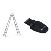 Set ZARGES R13step B - LM-Stufen-Stehleiter 2 x 12 Stufen + Werkzeugtasche für Akkuschrauber