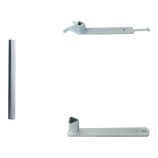 Set Schake Sperrpfosten aus Edelstahl Typ 4272P   76mm, ortsfest zum Aufd beln geschliffen + BefestigungsschraubensatzTyp 1