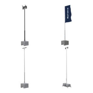 Set Schake Absperrschere, ausziehbar bis 2,50 m, rot / wei  + Absperrschere, Zubeh r f r die Absperrscheren