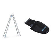 Set ZARGES R13step B - LM-Stufen-Stehleiter 2 x 14 Stufen + Werkzeugtasche für Akkuschrauber