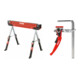 Set STIER Falt-Arbeitsbock Sägebock höhenverstellbar 600kg + Ganzstahl-Hebelzwinge SHZ 160/60-1