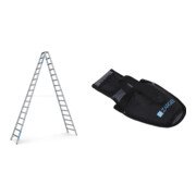 Set ZARGES R13step B - LM-Stufen-Stehleiter 2 x 16 Stufen + Werkzeugtasche für Akkuschrauber