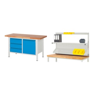Set STIER Höhenverstellbare Werkbank Premium mit 3 Schubladen und 1...