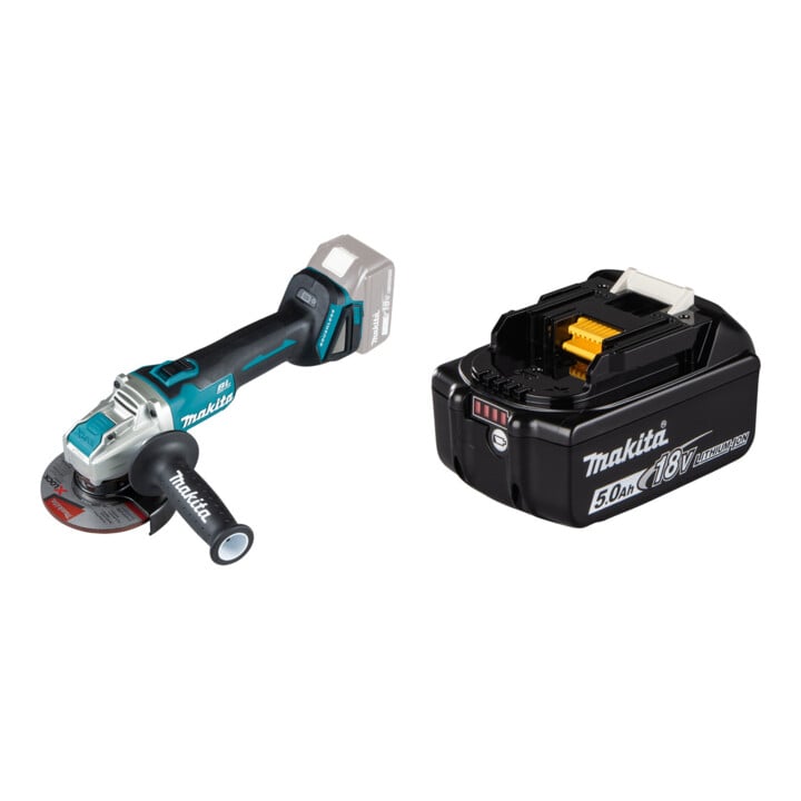 Set Makita Meuleuse d’angle sans fil 18V DGA521ZX1 + Batterie BL1850B Li 18,0V 5.0Ah