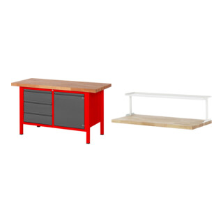 Set STIER Höhenverstellbare Werkbank Premium mit 3 Schubladen und 1...