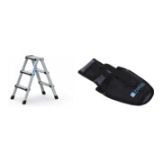 Set Stufen-Stehleiter, 740 mm + Werkzeugtasche für Akkuschrauber