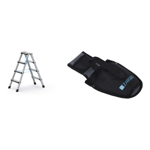 Set Stufen-Stehleiter, 980 mm + Werkzeugtasche für Akkuschrauber