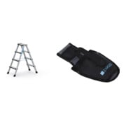 Set Stufen-Stehleiter, 980 mm + Werkzeugtasche für Akkuschrauber