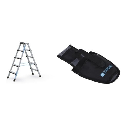 Set Stufen-Stehleiter, 1220 mm + Werkzeugtasche für Akkuschrauber