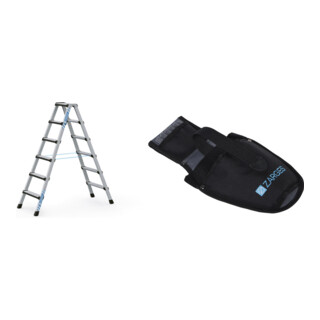 Set Stufen-Stehleiter, 1450 mm + Werkzeugtasche für Akkuschrauber
