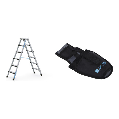 Set Stufen-Stehleiter, 1450 mm + Werkzeugtasche für Akkuschrauber