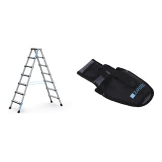 Set Stufen-Stehleiter, 1,69 m + Werkzeugtasche für Akkuschrauber