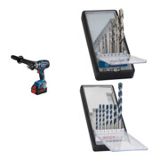 Set Bosch Akku-Schlagbohrschrauber GSB 18V-150 C + 7tlg. Robust Line Holzspiralbohrer-Set + 7tlg. Robust Line Betonbohrer-Set CYL-5