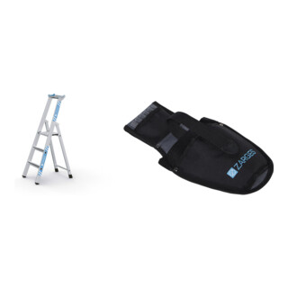 Set Saferstep S - LM-Stufen-Stehleiter 3 Stufen + Werkzeugtasche für Akkuschrauber
