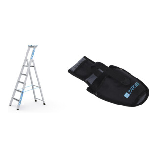 Set LM-STEHLEITER Z600 5 SPR. 41375 + Werkzeugtasche für Akkuschrauber