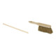 Set Manche pour balai en bois 24 mm 160 cm, tête ronde + Balayette industrielle coco 28 cm-1