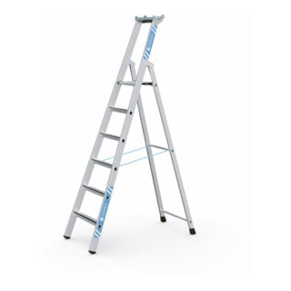 Set ZARGES Saferstep S - LM-Stufen-Stehleiter 6 Stufen + Werkzeugtasche für Akkuschrauber