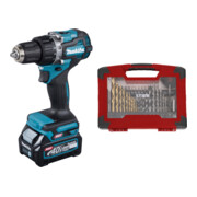 Set Makita Akku-Bohrschrauber 40V DF002GA202 + STIER TiN-Bohrer-, Säge- und Bit-Set 100-teilig