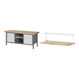 Set STIER Höhenverstellbare Werkbank Premium mit 2 Schubladen und 2...