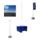 Set Schake Fahnenmast-Set 6m Stahlmast, verzinkt + Schake Beton-Aufstellvorrichtung, 1000 kg + Schake Ausleger für Fahne + Schake Lampenmast + Schake Kameramast-Set 6m mit Traverse-1