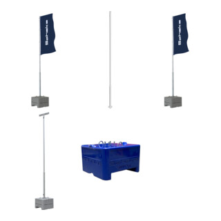 Set Schake Sichtschutzplane, schwer entflammbar, weiß + Sichtschutzplane, schwer entflammbar, weiß mit Schake Logo