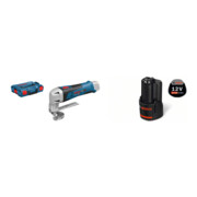 Set Bosch Akku-Blechschere GSC 12V-13 Solo Version L-BOXX + Akkupack GBA 12 Volt, 3,0 Ah