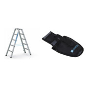 Set ZARGES Saferstep B - LM-Stufen-Stehleiter 2 x 5 Stufen + Werkzeugtasche für Akkuschrauber