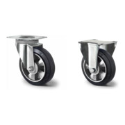 Set CASCOO Lenkrolle ø 200 mm Serie BAF4 Doppelkugellager + Bockrolle ø 200 mm Serie BAF4 Doppelkugellager