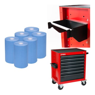 Set STIER Putzpapier-Rollen, 3-lagig, 30 cm Länge x 23 cm Breite + Stier...