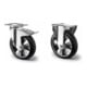 Set CASCOO Lenkrolle ø 125 mm Serie BAF4 Doppelkugellager + Lenkrolle mit Totalfeststeller ø 125 mm Serie BAF4 Doppelkugellager