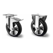 Set CASCOO Lenkrolle ø 125 mm Serie BAF4 Doppelkugellager + Lenkrolle mit Totalfeststeller ø 125 mm Serie BAF4 Doppelkugellager