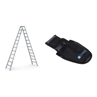Set ZARGES Saferstep B - LM-Stufen-Stehleiter 2 x 12 Stufen + Werkzeugtasche