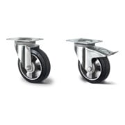 Set CASCOO Lenkrolle ø 160 mm Serie BAF4 Doppelkugellager + Lenkrolle mit Totalfeststeller ø 160 mm Serie BAF4 Doppelkugellager