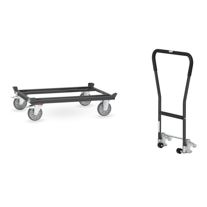 Set fetra Paletten-Fahrgestell 22801/7016+Einklink-Schiebebügel 22892/7016