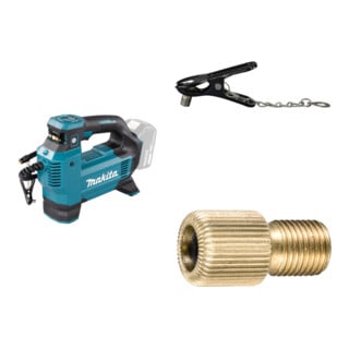 Set Makita Akku-Kompressor 11 bar 18V DMP181Z + Ventiladapter Blitzventil +...
