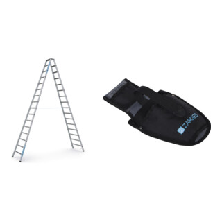Set ZARGES Saferstep B - LM-Stufen-Stehleiter 2 x 16 Stufen + Werkzeugtasche