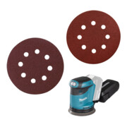 Set Makita Schleifpapier Klett 125 K120 P-43664 + Akku-Exzenterschleifer...