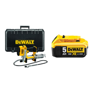 Set DEWALT Akku-Fettpresse 18V DCGG571NK-XJ + Akku 5Ah DCB184-XJ