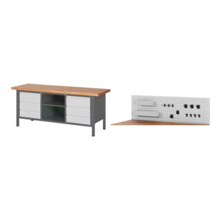 Set STIER Höhenverstellbare Werkbank Premium mit 6 Schubladen und einem...