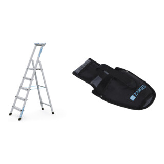 Set ZARGES XLstep S - LM-Stufen-Stehleiter 5 Stufen + Werkzeugtasche