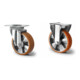 Set CASCOO Lenkrolle mit Totalfeststeller ø 125 mm Serie BAU5 Doppelkugellager E-Serie + Bockrolle ø 125 mm Serie BAU5 Doppelkugellager-1
