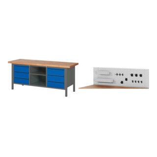 Set STIER Höhenverstellbare Werkbank Premium mit 6 Schubladen und einem...