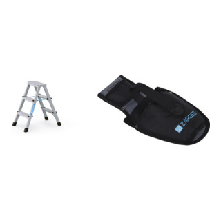 Set ZARGES XLstep B - LM-Stufen-Stehleiter 2 x 3 Stufen + Werkzeugtasche