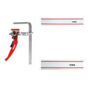 Set STIER Ganzstahl-Hebelzwinge SHZ 160/60 + Führungsschiene 800 mm +...