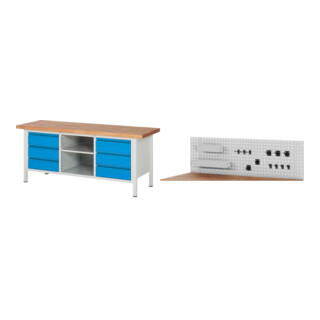 Set STIER Höhenverstellbare Werkbank Premium mit 6 Schubladen und einem...