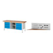 Set STIER Höhenverstellbare Werkbank Premium mit 6 Schubladen und einem...
