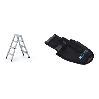 Set ZARGES XLstep B - LM-Stufen-Stehleiter 2 x 4 Stufen + Werkzeugtasche